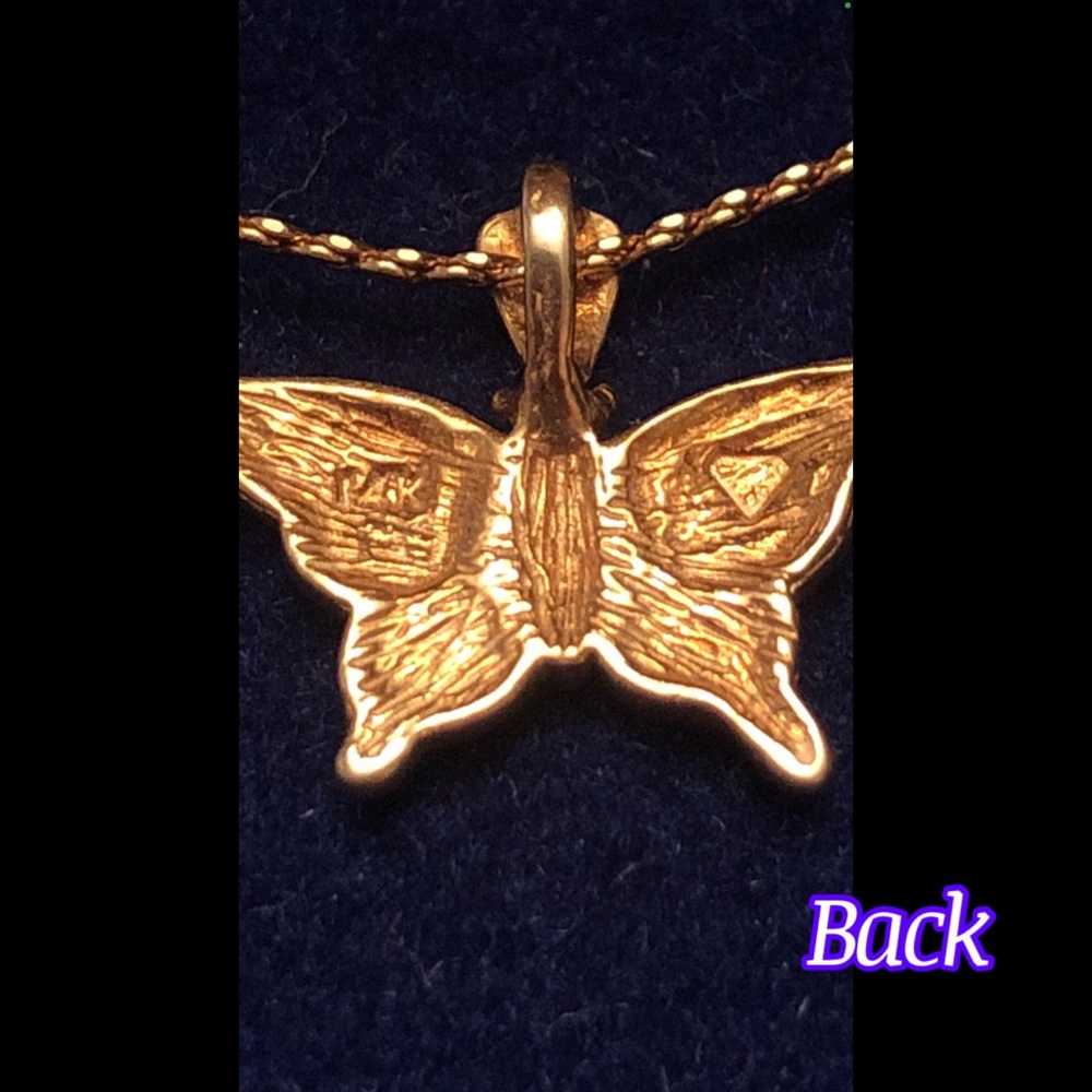 14K gold Butterfly pendent - Picture 7 of 11